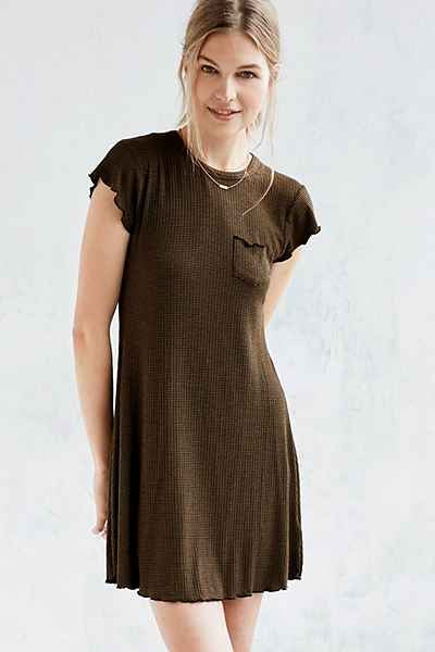 BDG Cap-Sleeve Camper Pocket Rib Dress